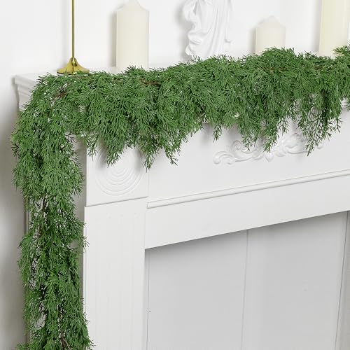 Artificial Christmas Norfolk Pine Garland 6 Ft - 2 Pieces Dense Greenery Holiday Decor - B Style