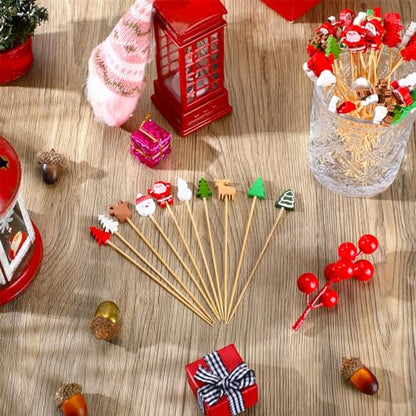Charming Christmas Cocktail Picks 400 Pcs - Holiday Party Decorations