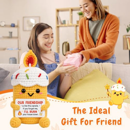Funny Best Friend Birthday Gifts for Women - Positive Friendship Crochet Doll - Friend Gifts
