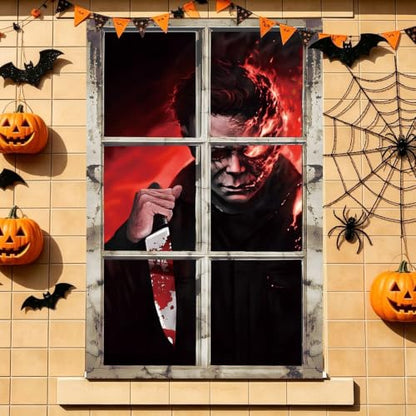 Halloween Horror Window Cover - Horror Curtain for Windows & Doors - Variation: Horror