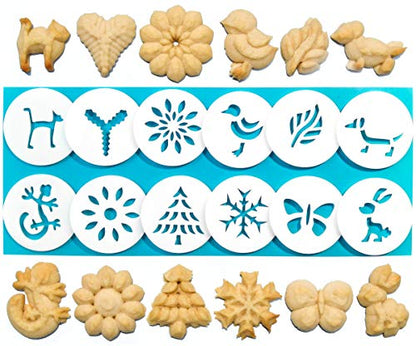 Metal Cookie Press Set with 12 Shapes Disks for Spritz Cookies