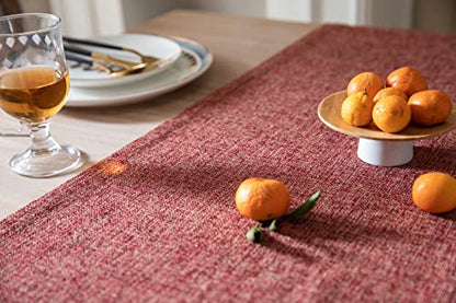 Farmhouse Burlap Style Table Runner 14x36 Inches Red - Rustic Decor