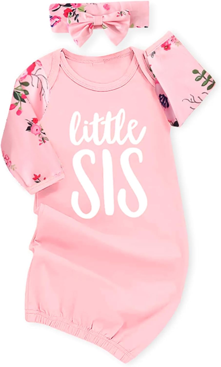 AMAWMW Newborn Baby Girl Sleeper Gown - Long Sleeve Stripe Nightgown | Essential Pajamas Gift