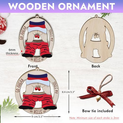 Funny Wooden Christmas Ornament - Jingle My Bell Holiday Decor for Adults