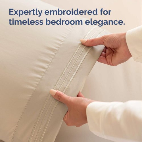 King Standard Pillow Cases by King - Soft Hotel Quality Pillowcase Covers - 4 Piece Set in Cream