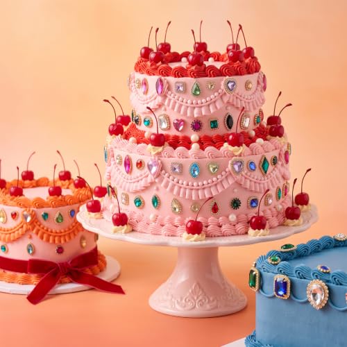 Acrylic Gemstone Cake Topper Set - 100 Assorted Decorative Gems for Birthday & Celebration Cakes