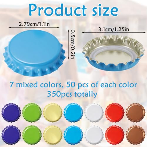 350 Pcs Colorful 13mm Oxygen Absorbing Beer Bottle Caps for Home Brewing