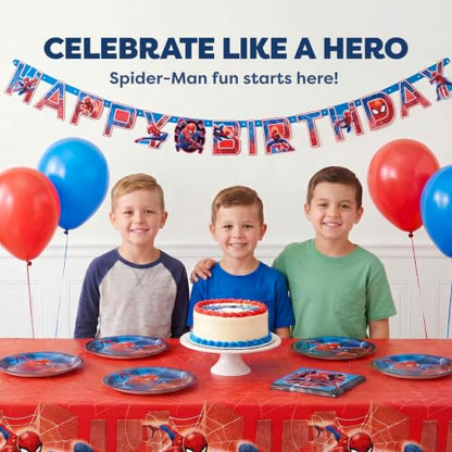 Spider-Man Birthday Decorations Set with Banner, Plates & Napkins