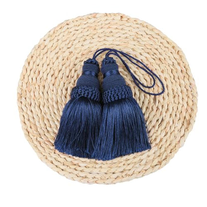 Navy Decorative Tassel with Loops 9.5 Inch Pack of 2 - Home Decor