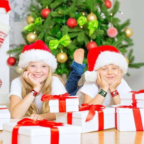 Christmas Slap Bracelets Set - 48pcs with Santa, Snowflakes & Reindeer - Holiday Party Favors