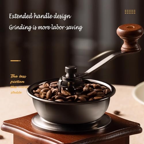 Coffee Mill Grinder - Manual Coffee Grinder with Adjustable Gear Setting and Ceramic Conical Burr,Hand Mill Grinder for Home Use and Travel