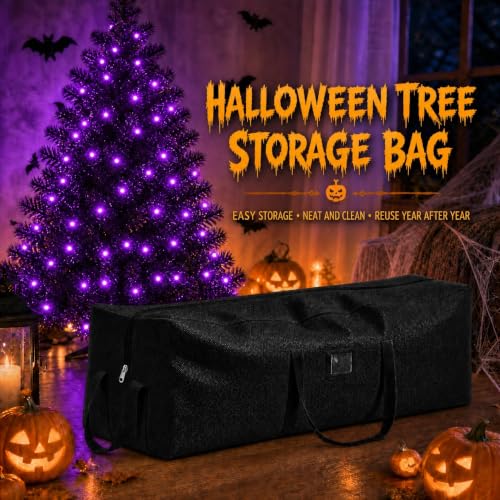 Black Halloween Skull Storage Bag Fits 12 Ft Skeleton or Xmas Tree