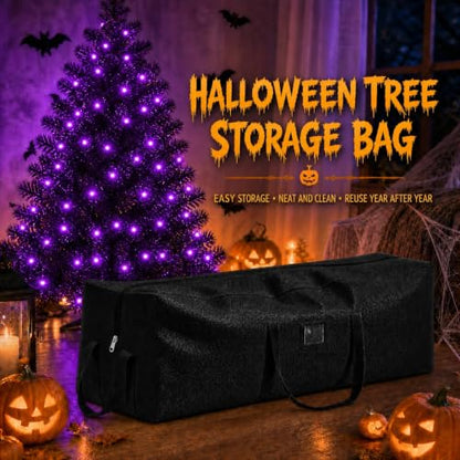 Black Halloween Skull Storage Bag Fits 12 Ft Skeleton or Xmas Tree