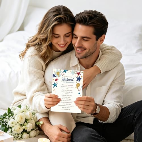 Mu-384 Anniversary Card for Husband from Wife - Romantic Gift from Wife to Husband