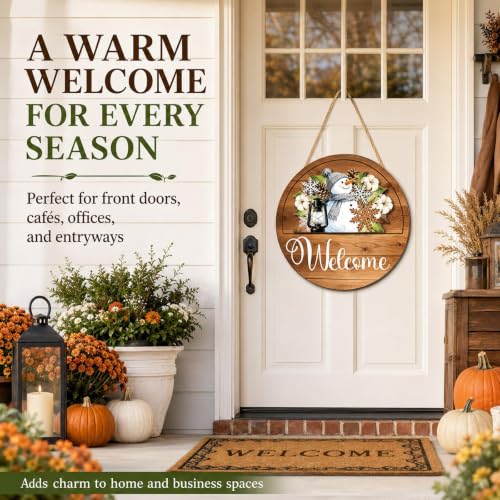Interchangeable Seasonal Welcome Sign 12 Inch Front Door Decor - Variation 02
