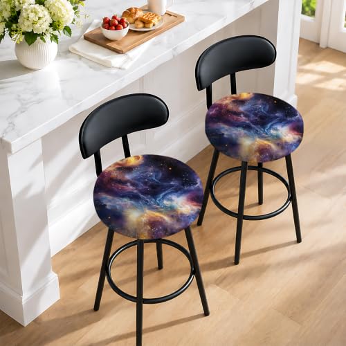 Nebula Sky 12-15in Stretch Washable Round Bar Stool Covers Set of 4
