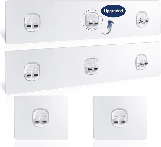Skiennix Shower Caddy Adhesive Replacement | 4 Pack Strong Hooks for No-Drill Bathroom Storage
