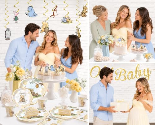 Classic Bear Baby Shower Decorations Set for 25 Guests - Gender-Neutral