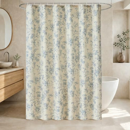 Warmstar Hydrangeas Blue Floral Shower Curtain Water-Resistant 72x72 Inches