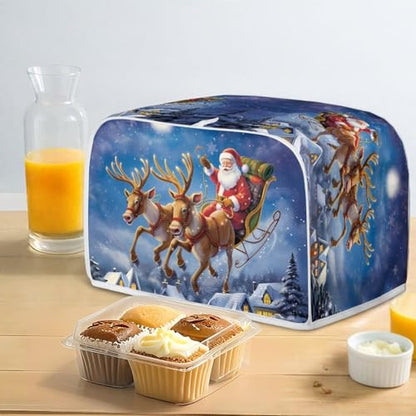 Christmas Santa Claus Toaster Cover 2 Slice - Small Kitchen Appliance Dust Cover