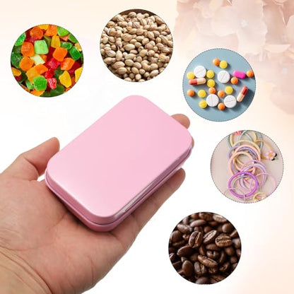 Pink Metal Tin Box Set - 2pcs Mini Storage Containers for Crafts & Gifts