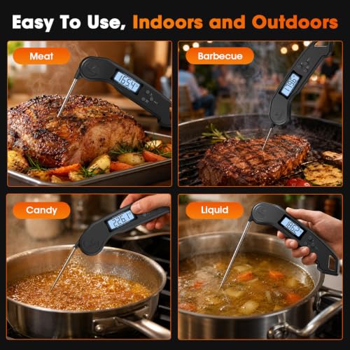 DOQAUS Digital Meat Thermometer Night Black Instant Read Kitchen Tool