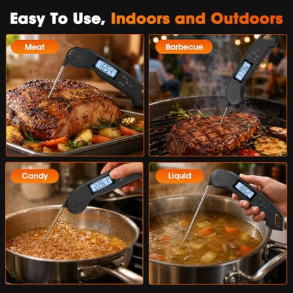 DOQAUS Digital Meat Thermometer Night Black Instant Read Kitchen Tool