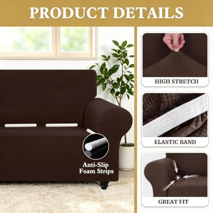 YEMYHOM 2026 Large Coffee Sofa Cover Slipcover for 3 Cushion Couch Pet Friendly