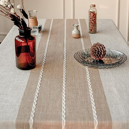 Deep Dream Waterproof Rectangle Tablecloth 55x102 Inches Light Coffee - Rustic Kitchen Dining Decor