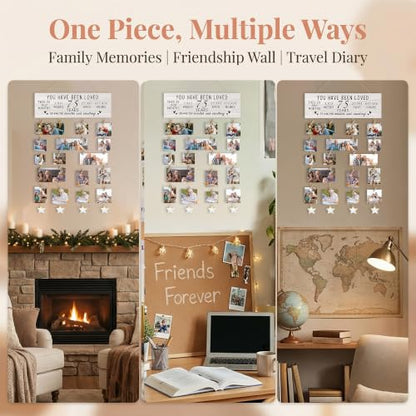 75th Birthday Photo Frame Wall Decor with Clips and Ropes - Colour 3