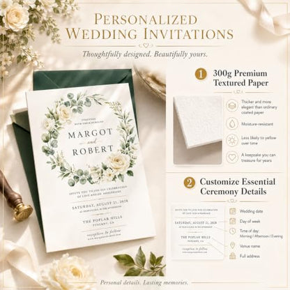 Personalized Wedding Invitations Floral Card - Color 10