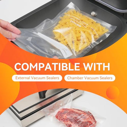 Wevac Vacuum Sealer Bags 8x16' Rolls 6 pack for Food Saver, Seal a Meal, Weston. Commercial Grade, BPA Free, Heavy Duty, Great for vac storage, Meal Prep or Sous Vide