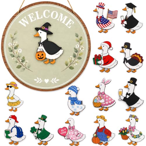 Welcome Goose Interchangeable Door Sign for Front Door Decor - Seasonal Farmhouse Welcome Sign - Variation of THIS listing