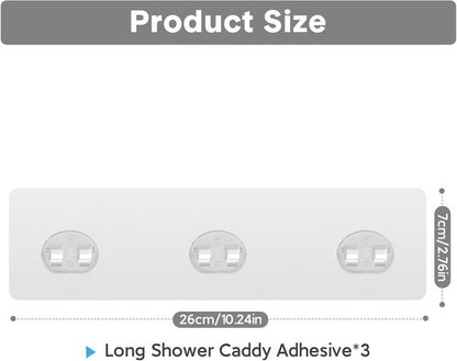 Lsnisni Shower Caddy Replacement - Strong Adhesive Hooks for No-Drill Bathroom & Kitchen Storage | 3 Pack
