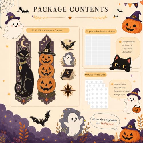 Halloween Door Decorations Set - Large Cutouts for Home & Party Decor