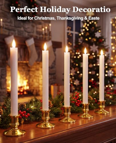 6 Pack Battery Operated Window Candles with Sensor Dusk to Dawn & Timer