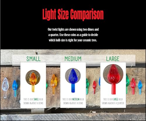 Medium Ceramic Tree Light Ornaments - Blue Twist Style - 144 Pack