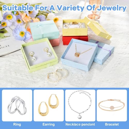 24 Pack Small Jewelry Gift Boxes with Ribbon Bow - Perfect for Earrings, Necklaces, and Bracelets