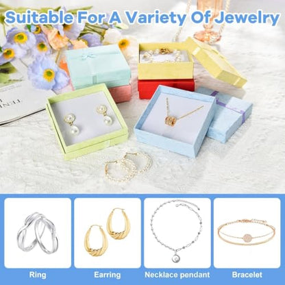 24 Pack Small Jewelry Gift Boxes with Ribbon Bow - Perfect for Earrings, Necklaces, and Bracelets