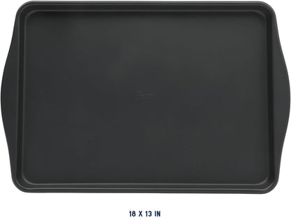 Oster Teston Nonstick Cookie Sheet - 18 x 13 Inch Carbon Steel Baking Pan | Matte Black, Warp-Resistant, PFAS-Free