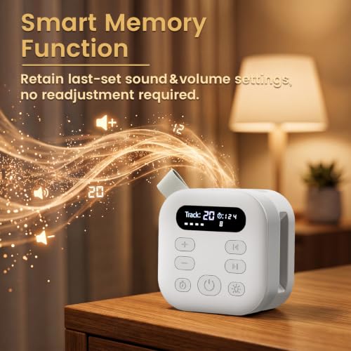 White Noise Machine for Baby & Adults with 43 Sounds, Night Light & Bluetooth