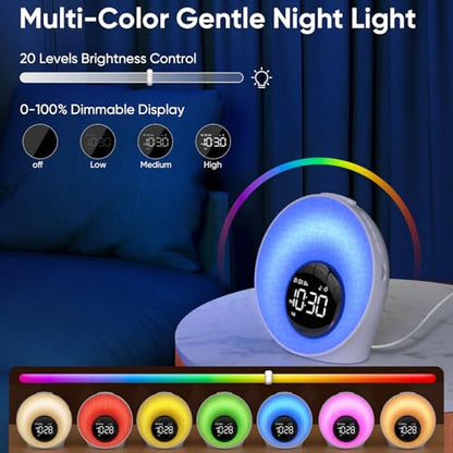 Sunrise Alarm Clock with Wake Up Light & White Noise Machine - New White