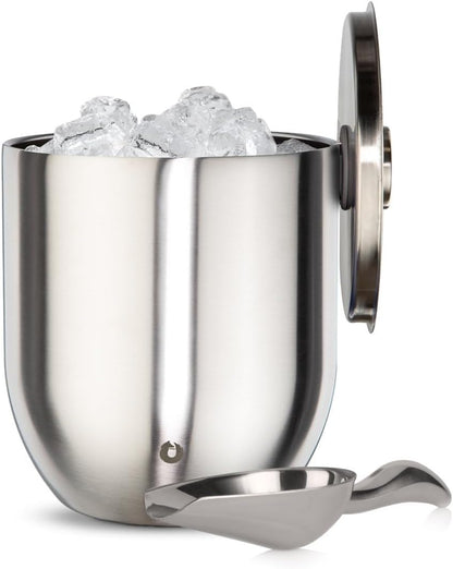 Snowfox Plus - Insulated Ice Bucket with Lid/Scoop, Premium Vacuum Insulated Stainless Steel Ice Buckets for Parties, Ice Box, Home Bar Accessories, Parties Supplies, Bar Decor, 3L