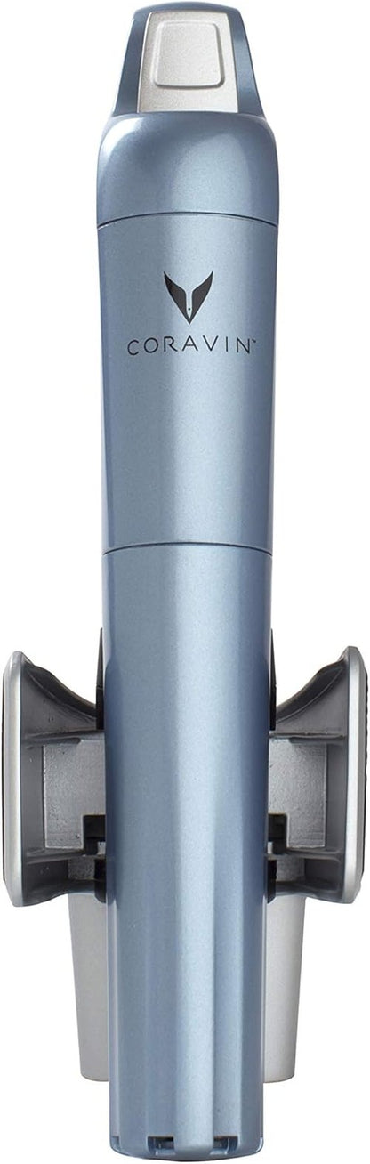 Coravin Limited Edition Preservation System and Wine Bottle Opener, Includes 4 Argon Capsules, Steel Blue