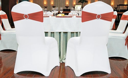 MDS Spandex Chair Sashes - Universal Elastic Stretch Bands with Buckle Slider Bow | 250 Pack in Terracotta