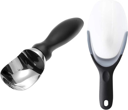 Spring Chef Premium Ice Cream Scoop - Magnetic Design & Ergonomic Handle - Black Bundle