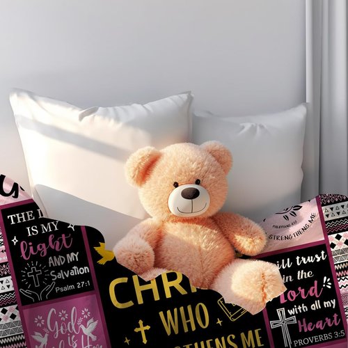 Christian Blanket Inspirational Thoughts Throw Blanket Bible Verse Prayers Get Well Soon Blankets Soft Lightweight Flannel Blanket 60"X50"