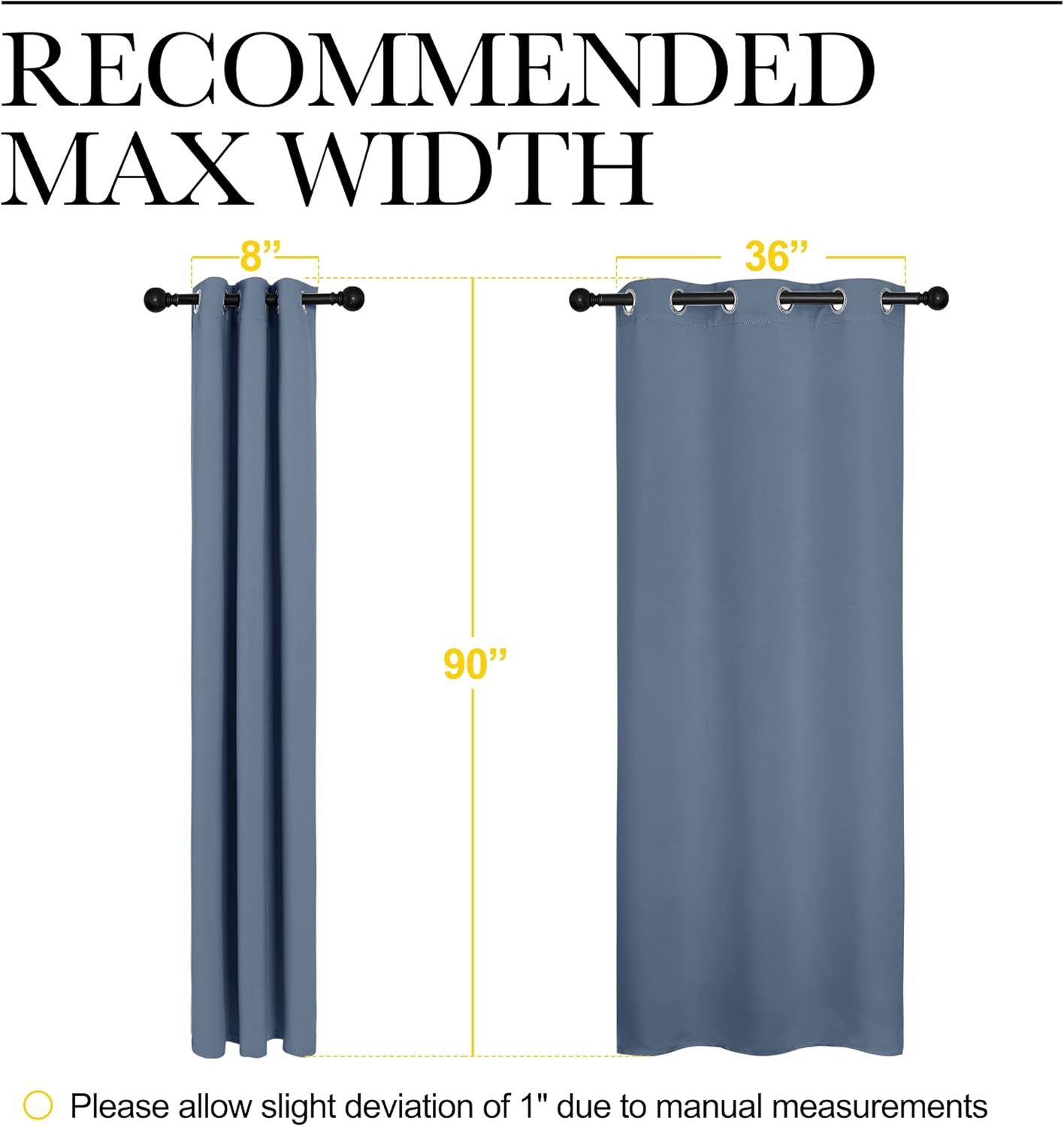 NICETOWN Blackout Curtains - Thermal Insulated Noise Reducing for Kids Room | Stone Blue, 90 Inches Long, 42 Inches Wide