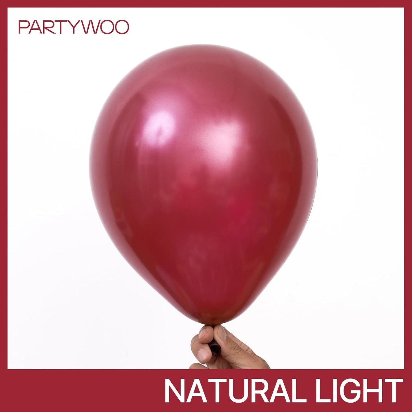 PartyWoo Pearl Burgundy Balloons - 140-Piece Dark Red Balloon Arch Kit for Weddings & Parties