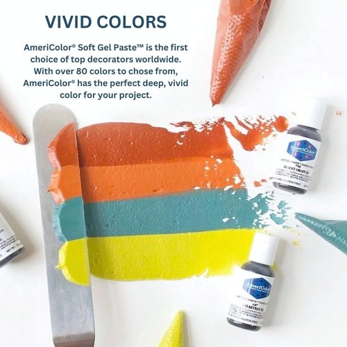 AmeriColor Food Coloring - Soft Gel Paste Kit with 12 x 0.75 Ounce Bottles | Vibrant Colors for Baking